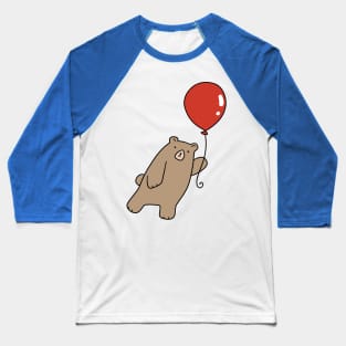 Red Balloon Grizzly Bear Baseball T-Shirt